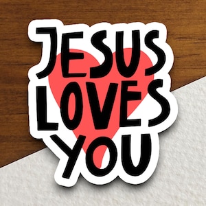 Sticker Jésus vous aime, Sticker religieux, Sticker foi, Sticker culte, Sticker chrétien, Sticker écriture sainte