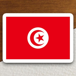 Autocollant du drapeau tunisien, autocollant international du pays, autocollant international, autocollant tunisien