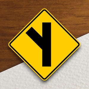 Adesivos de sinalização rodoviária para cruzamentos de estradas laterais inclinadas, adesivos de trânsito, decoração de placas de trânsito, placas de obras rodoviárias, placas de construção