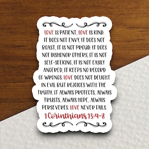L'amour est patient Sticker L'amour est gentil, Sticker religieux, Sticker foi, Sticker culte, Sticker chrétien, Sticker écriture sainte