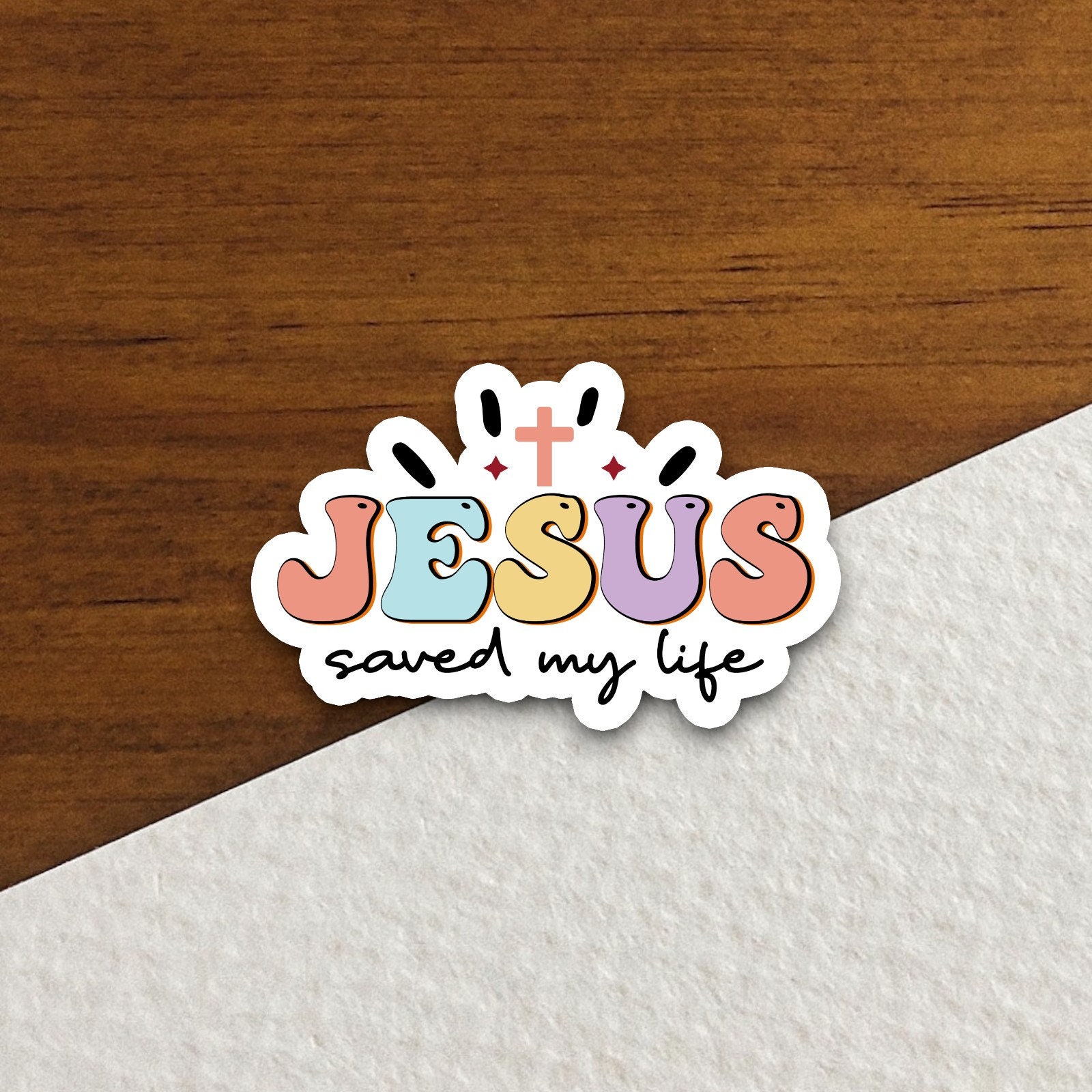 Jesus Saved My Life Sticker, Religious Sticker, Faith Sticker, Worship ...