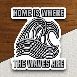 Beach Waves Sticker, vacation sticker, travel sticker, room decor, water bottle sticker, laptop sticker