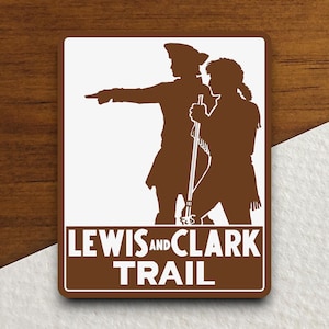 Lewis en Clark Trail-verkeersbordstickers, verkeerssticker, decoratie verkeersbord, verkeersborden, bouwborden, verkeersbord