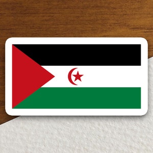 Western sahara country flag sticker, international country sticker, international sticker, Western sahara sticker