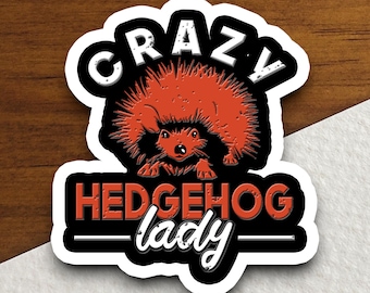 Pegatina de la loca de los erizos, calcomanía divertida de erizo, regalo para mamás de erizos, pegatina linda para amantes de las mascotas, regalo para amantes de los animales, decoración para laptop y notebook
