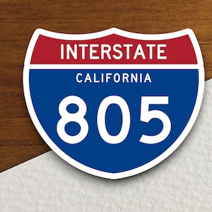 Interstate route  805 california sticker, California sticker, Interstate Highway Sign Expressway Stickers, Highway Sign Road Trip Sticker