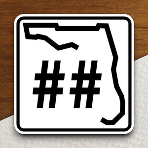 Benutzerdefinierte Florida State Route Straßenschild Aufkleber, Road Trip Aufkleber, Landstraße Schild, Raumdekor, Reise Aufkleber