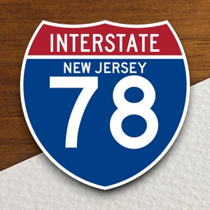 Interstate route  78 new jersey sticker, Interstate Highway Sign Expressway Stickers, Highway Sign Road Trip Sticker
