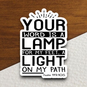Dein Wort ist eine Lampe für meine Füße Aufkleber, religiöser Aufkleber, Glaube Aufkleber, Anbetung Aufkleber, christlicher Aufkleber