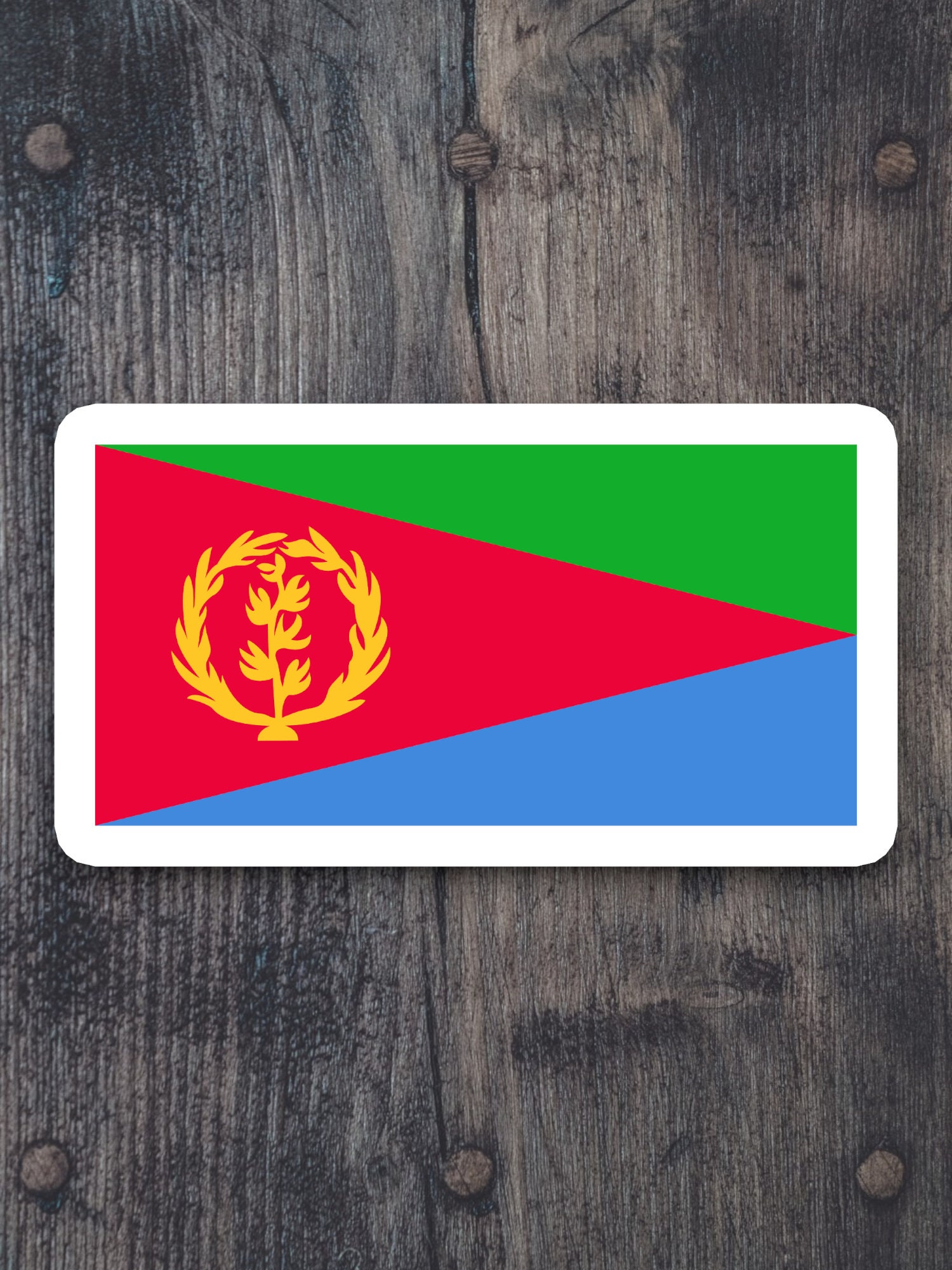 Made In Eritrea Badge Vector Sticker With Stars And National Flag Sign Isolated On White