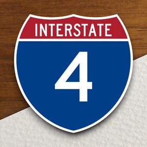 Interstate route  4 sticker, Interstate Highway Sign Expressway Stickers, Highway Sign Road Trip Sticker