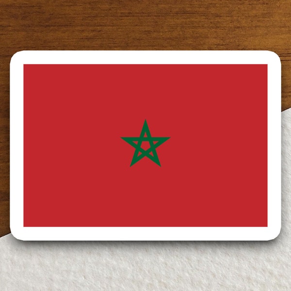 Morocco flag sticker, international country sticker, international sticker, Morocco sticker, Morocco laptop sticker
