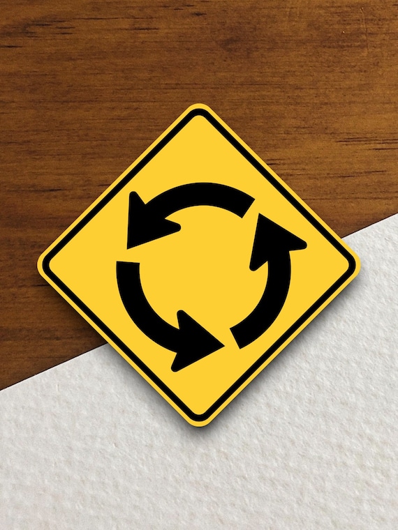 Yellow Roundabout Sign