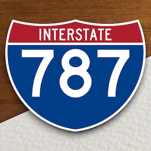 Interstate route  787 sticker, Interstate Highway Sign Expressway Stickers, Highway Sign Road Trip Sticker