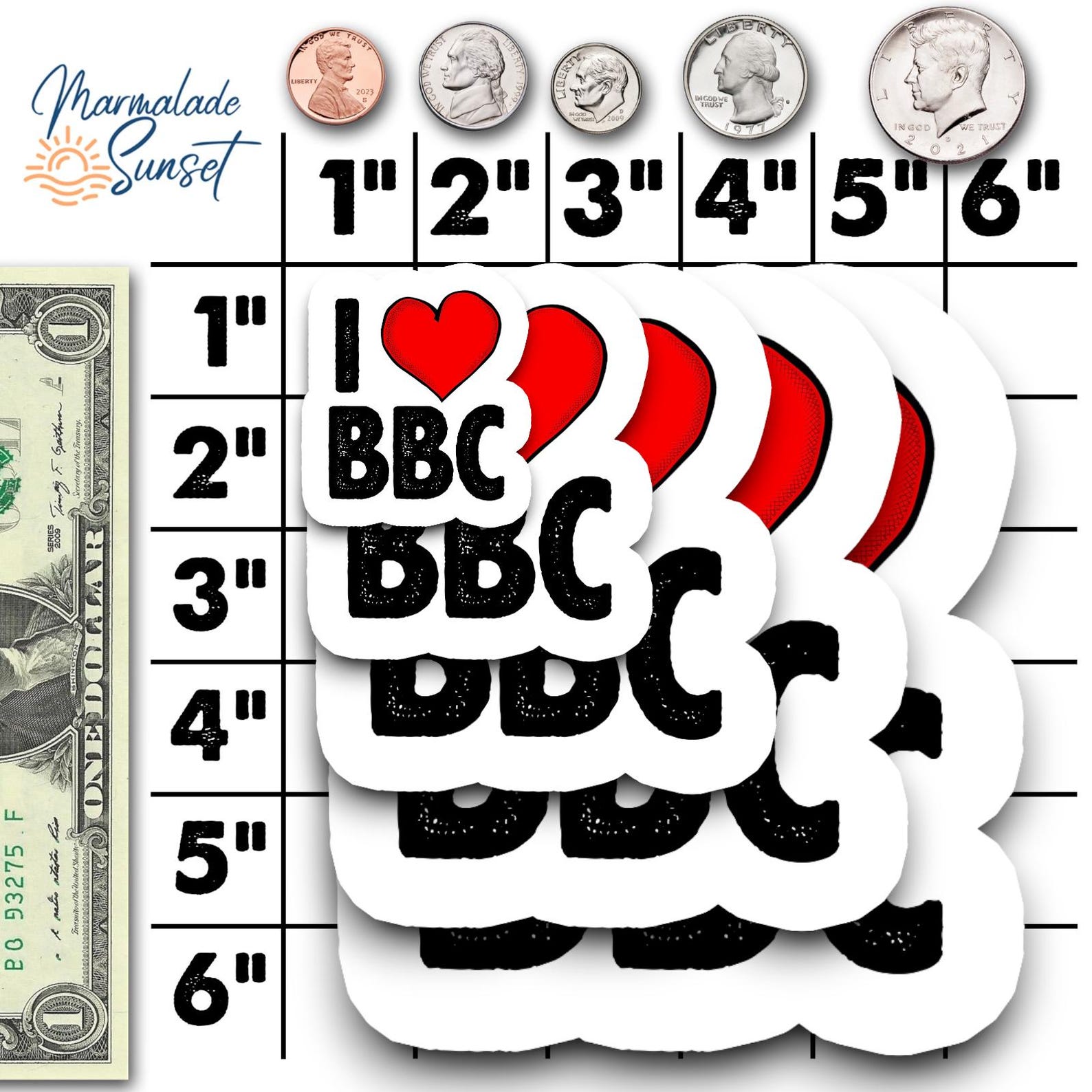 I Love BBC Sticker, British Broadcasting Decal, Custom Stickers for ...