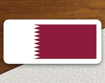 Qatar Flag Sticker, Qatari Country Flag Vinyl Decal, Qatar Pride Gift, Middle East Travel Souvenir, International World Flag Collector