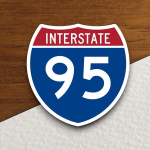 Interstate route  95 sticker, Interstate Highway Sign Expressway Stickers, Highway Sign Road Trip Sticker