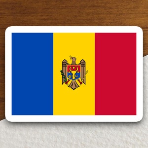 Moldova country flag sticker, international country sticker, international sticker, Moldova sticker