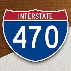 Interstate route  470 sticker, Interstate Highway Sign Expressway Stickers, Highway Sign Road Trip Sticker