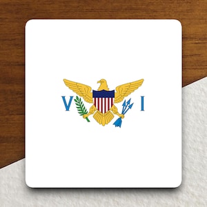 Adesivo dello stato delle Isole Vergini americane, adesivo della bandiera delle Isole Vergini, adesivo del gagliardetto, adesivo dello striscione, adesivo del simbolo delle Isole Vergini