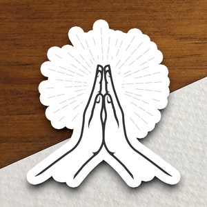 Adesivo Mani in preghiera, Adesivo religioso, Adesivo della fede, Adesivo del culto, Adesivo cristiano, Adesivo delle Scritture