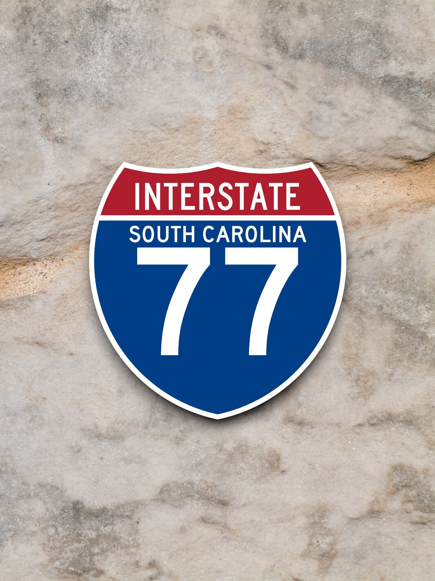intarstate ロードサイン Interstate Route 77 South Carolina Sticker, Interstate Highway Sign
