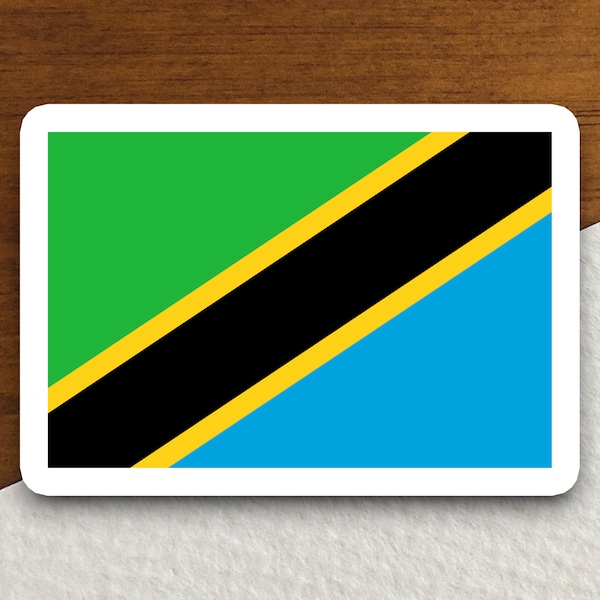 Tanzania flag sticker, international country sticker, international sticker, Tanzania sticker