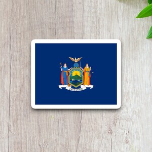 Klistermärke med delstaten New York, dekal med New York-flaggan, klistermärke med USA-karta, matt eller blank finish, endast för inomhusbruk, samlargåva, bulkprissättning bild 8