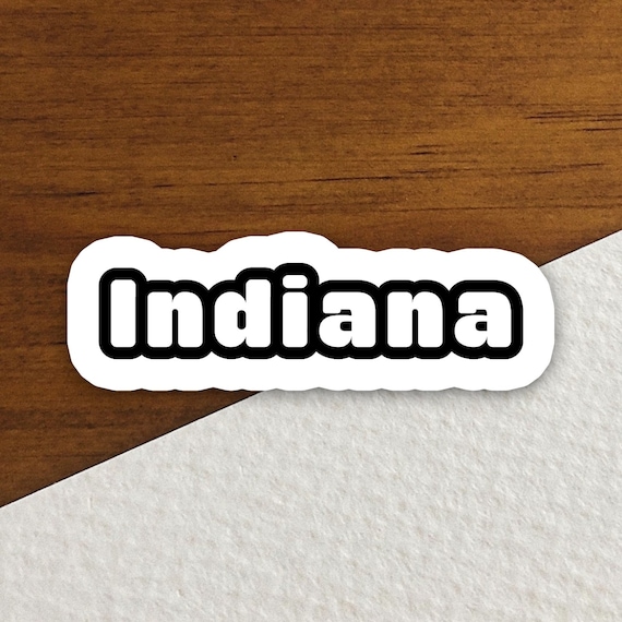 Indiana University Vinyl Decal - State Border Sticker For Laptop, Car, Water Bottle