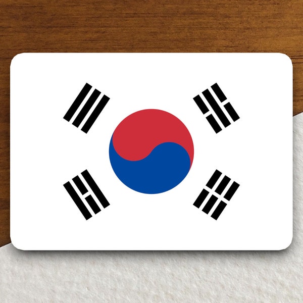 South korea flag sticker, international country sticker, international sticker, South korea sticker