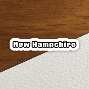 New Hampshire Sticker, State Sticker, Water Bottle Sticker, Journal Sticker, Laptop Sticker