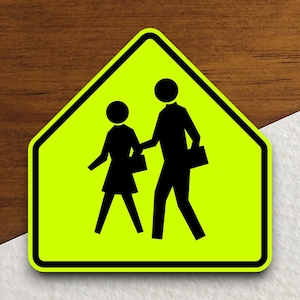 School zone ahead  road sign stickers, Traffic Sticker, Road Sign Decoration, Road Work Signs, Building Signs, Traffic Sign