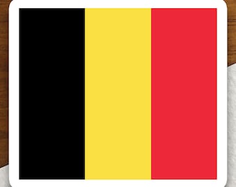 Belgium flag sticker, international country sticker, international sticker, Belgium sticker