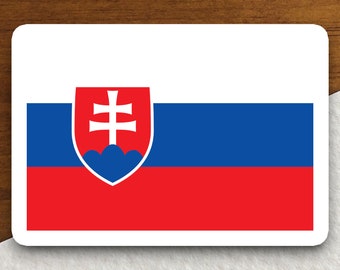 Pegatina de la bandera de Eslovaquia, calcomanía de vinilo con la bandera de Eslovaquia, regalo de orgullo eslovaco, recuerdo de viaje por Europa Central, coleccionista de banderas del mundo