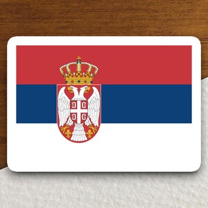 Adesivo da bandeira do país da Sérvia, adesivo internacional do país, adesivo internacional, adesivo da Sérvia