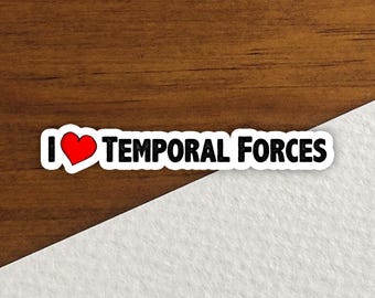 I Love Temporal Forces sticker – Retro anime verzamelobject (mat/glanzend), scrapbooking, dagboek