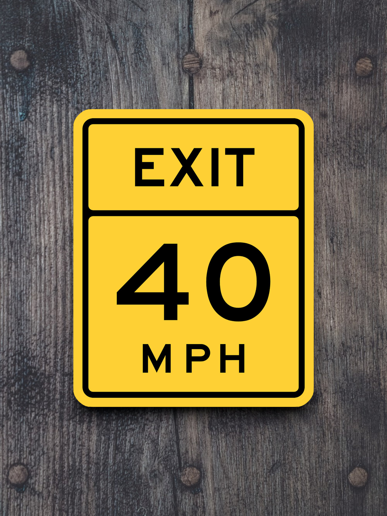 Exit 40 MPH Road Sign Sticker: Traffic & Building Decoration