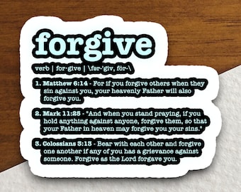 Forgive defined sticker, Christian stickers, planner stickers, laptop decal, bible journaling, faith sticker, Christian, Tumbler Sticker