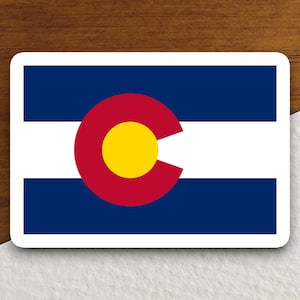 Colorado state sticker, Colorado flag sticker, pennant sticker, banner sticker, Colorado symbol sticker, emblem sticker