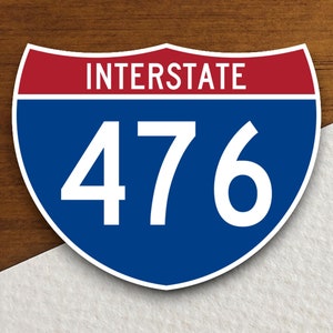 Interstate route  476 sticker, Interstate Highway Sign Expressway Stickers, Highway Sign Road Trip Sticker