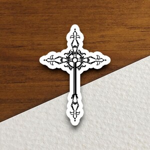 Naklejka z krzyżem kościelnym, naklejka kościelna, naklejka religijna, naklejka wiary, naklejka uwielbienia, naklejka chrześcijańska, naklejka z pismem świętym