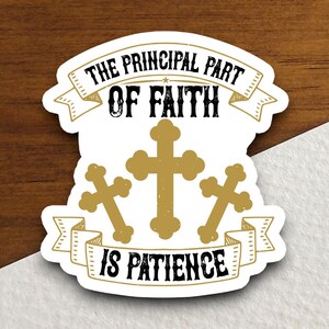 Sticker Le principe de la patience, Sticker religieux, Sticker foi, Sticker culte, Sticker chrétien, Sticker Écriture sainte