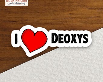 Ich liebe Deoxys-Sticker – Retro-TCG-Design, Sammlerstück für Laptop, Scrapbooking, Journaling