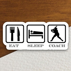Eat Sleep Coach Sticker Sportaufkleber, Back to School Aufkleber, Bildungsaufkleber, Lehreraufkleber