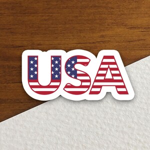 USA flag sticker, USA sticker, holiday sticker, red white and blue, military sticker, political sticker