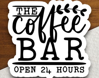 Adesivo para cafeteria, Adesivos engraçados, Adesivo de café, Cafeína, Amante de café, Café, Descafeinado, Adesivo de barista