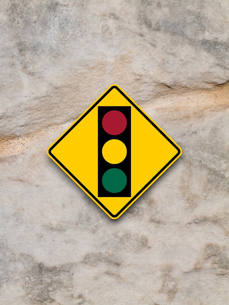 Traffic Lights Ahead Road Sign Stickers, Traffic Sticker, Road Sign ...