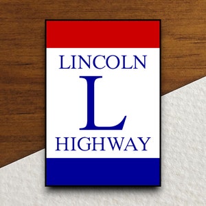 Lincoln Highway Marker verkeersbordstickers, verkeerssticker, decoratie verkeersbord, verkeersborden, bouwborden, verkeersbord