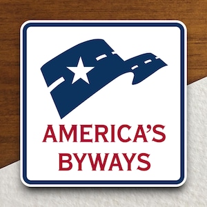 America's Byways verkeersbordstickers, verkeerssticker, decoratie verkeersborden, verkeersborden, bouwborden, verkeersbord