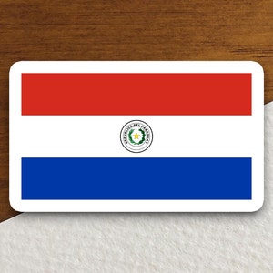 Paraguay country flag sticker, international country sticker, international sticker, Paraguay sticker